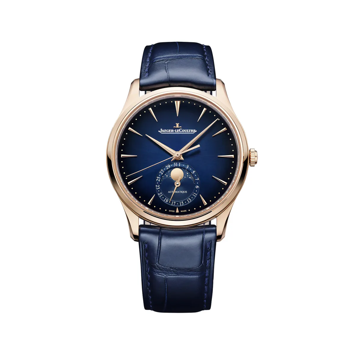 Jaeger-LeCoultre Master Ultra Thin Moon 39mm Mens Watch Navy