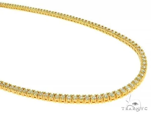 AHMED - MOON JEWELRY For Him Signature 7 Pointers 14K Yellow Gold Diamond Tennis Chain 66005 in Yellow – Chain