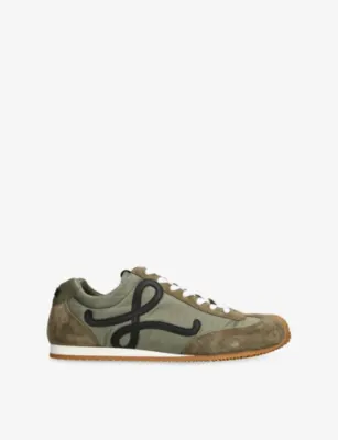 LOEWE Ballet Runner 2.0 Nylon and Leather Trainers - EUR 45 / 11 UK MEN in KHAKI – Mens | Trainers | Lace up trainers