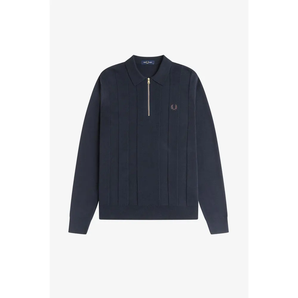Fred Perry Men's LSKnit Zipped Crew Neck Jumper