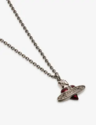 VIVIENNE WESTWOOD Diamante Heart Brass Pendant Necklace detail 3