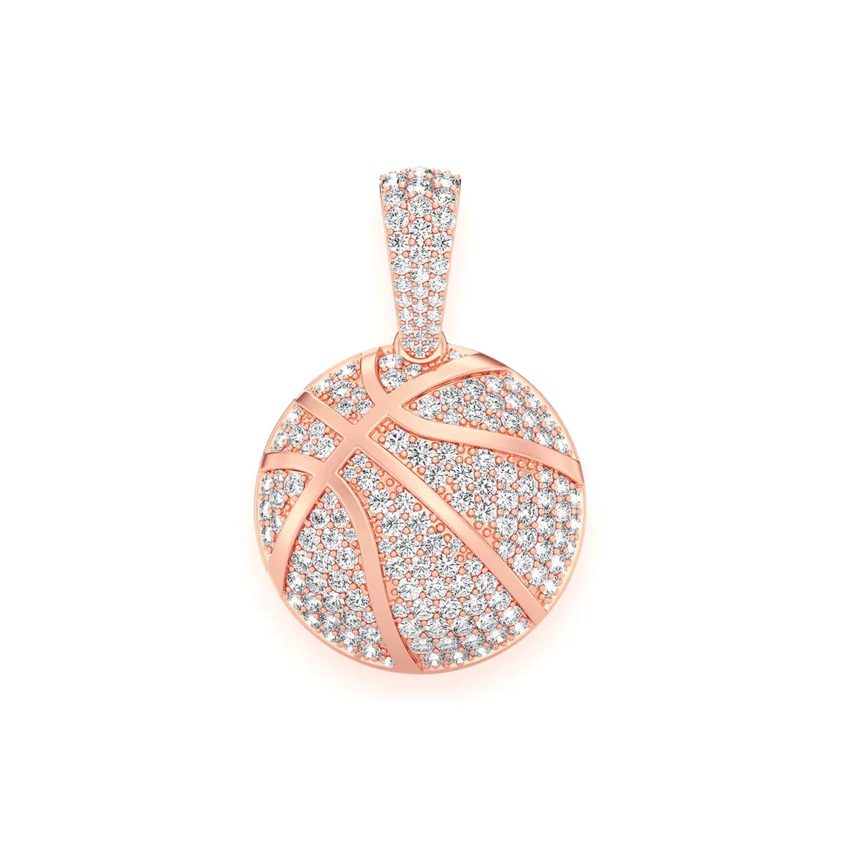 For Him Basketball Diamond Pendant in 2.00ctw / Rose Gold / Natural Diamond – Pendant