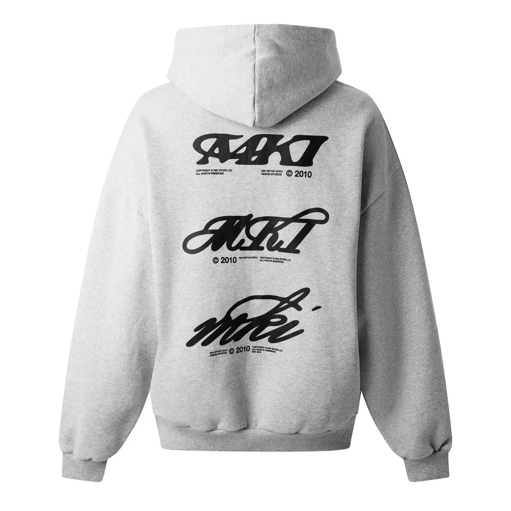 MKI MIYUKI ZOKU Men's Stack Overhead Hoodie detail 2