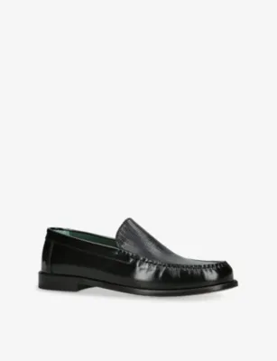 VINNY'S Martel Leather Loafers - EUR 44 / 10 UK MEN in BLACK, additional product view 3