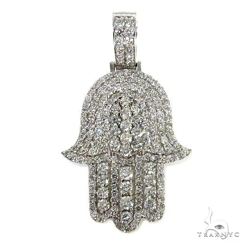 AHMED - MOON JEWELRY 14K Gold Hamsa Diamond Pendant 67903 in Rose – Pendant