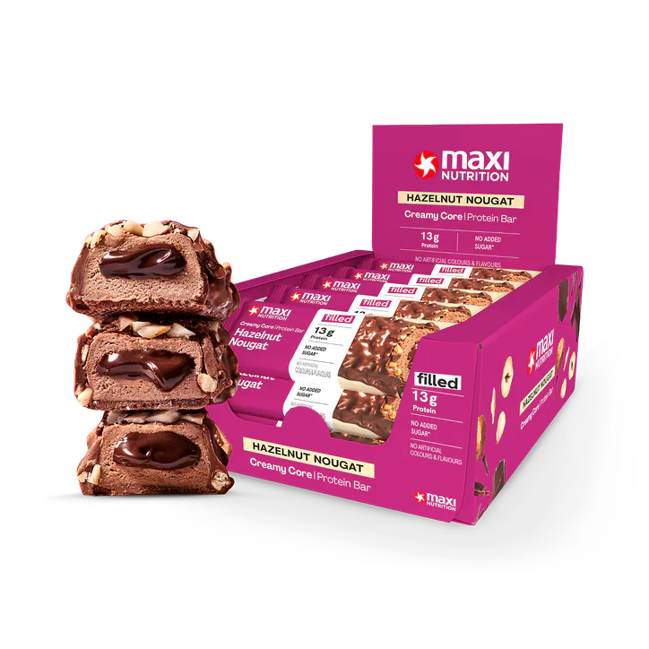 Maxi Nutrition MaxiNutrition Creamy Core Protein Bar - 13g Protein Snack - Hazelnut Nougat, 201 kcal per Serving, 12 x 45g