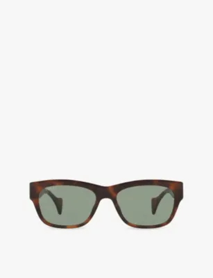 GUCCI GG1706S Tortoiseshell Square-Frame Acetate Sunglasses