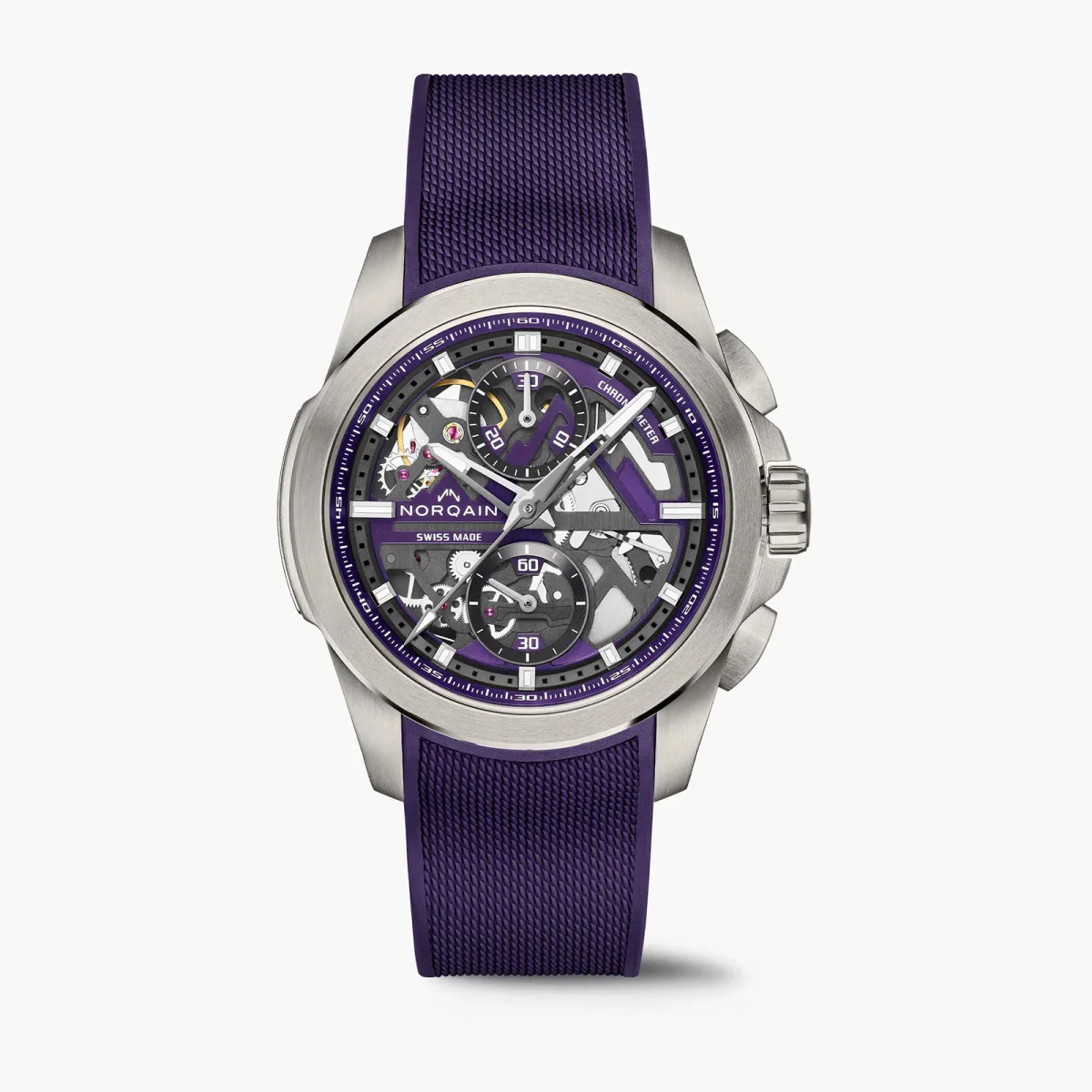 NORQAIN Independence Skeleton Chrono Purple 42mm