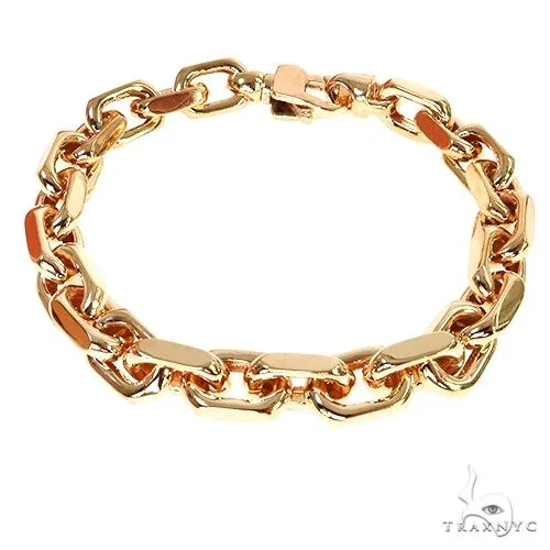 JALGAS - ASTOURIAN 18K Yellow Gold Solid Anchor Link Bracelet 8 Inches 8.8mm 67797