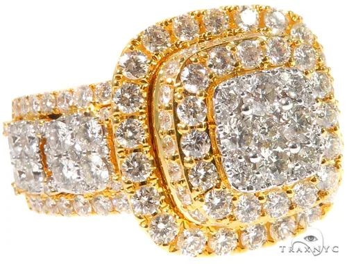 RINA - For Him FACTORY Square Cluster Diamond Ring 64196 in Rose Gold / 9 – Ring
