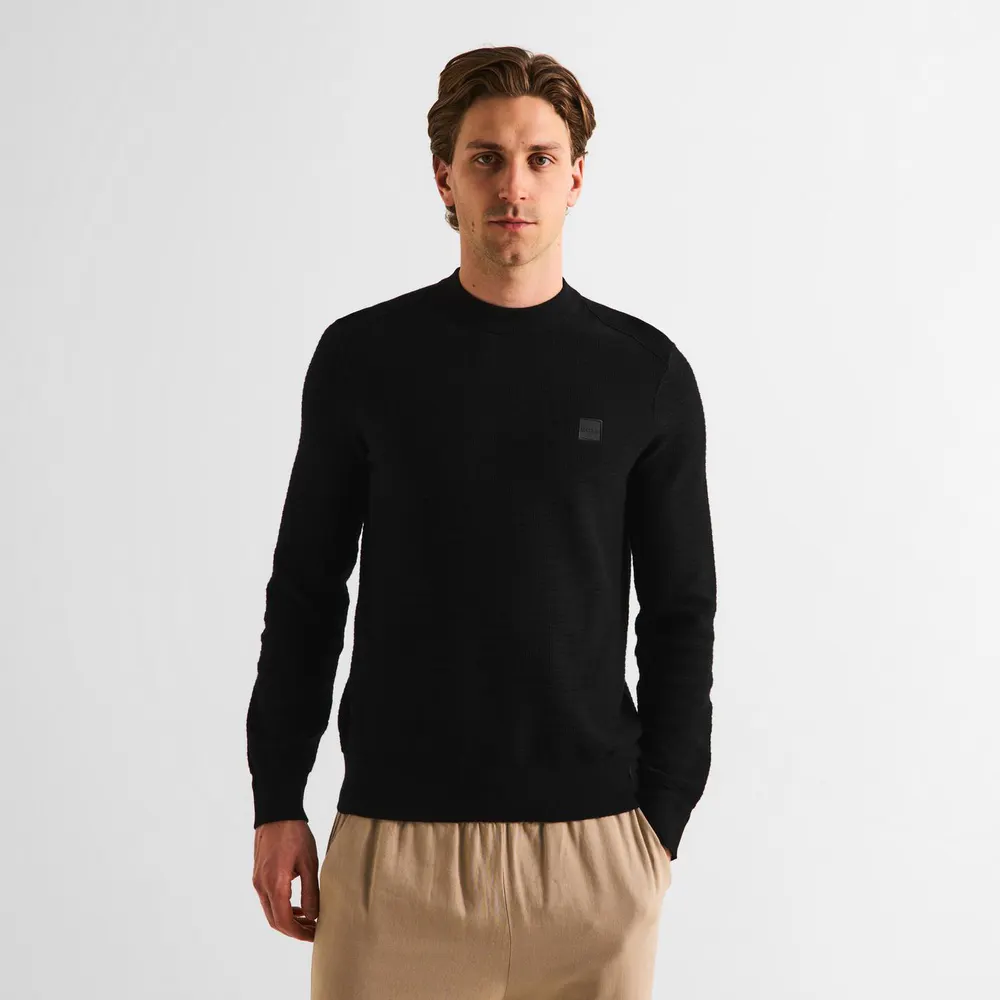 Boss Mens BOSS ORANGE Cotton-Cashmere Long Sleeve Crew Neck Jumper (Anion) detail 3