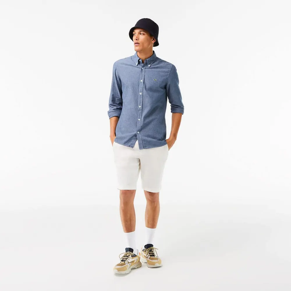 Lacoste Slim Fit Concealed Placket Poplin Shirt detail 3