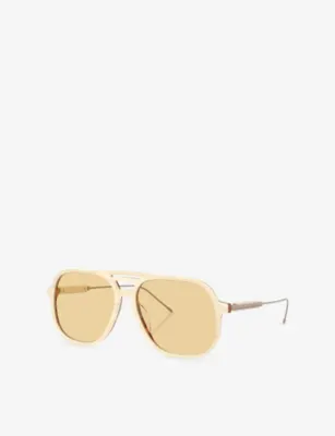 BRUNELLO CUCINELLI BC4022S Pilot-Frame Acetate Sunglasses detail 2