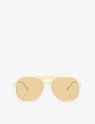 BRUNELLO CUCINELLI BC4022S Pilot-Frame Acetate Sunglasses