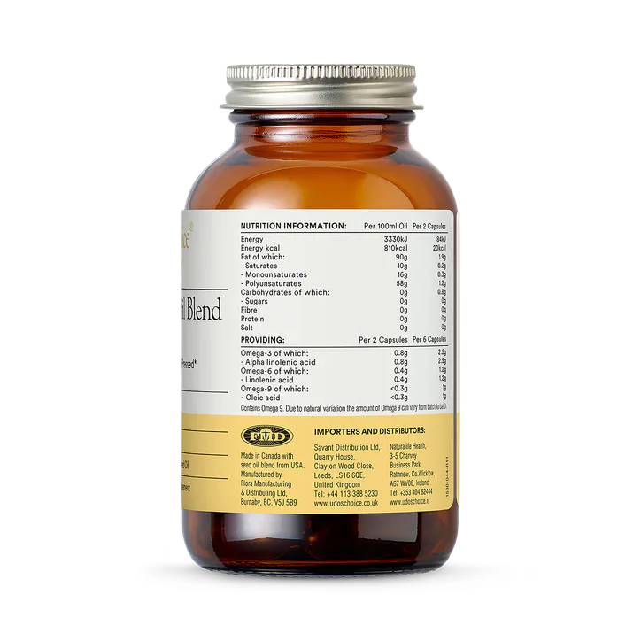 Udo's Choice Omega 3-6-9 Ultimate Oil Blend 90's - Vegetarian & Vegan Caps, additional product view 2