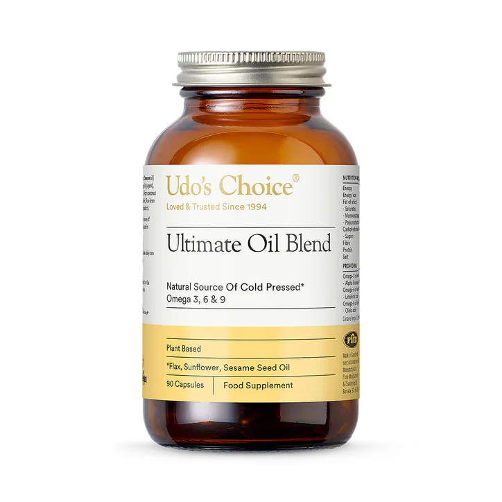 Udo's Choice Omega 3-6-9 Ultimate Oil Blend 90's - Vegetarian & Vegan Caps – Vitamins & Supplements > Supplements > Omega & Fish Oils > Flaxseed Oil