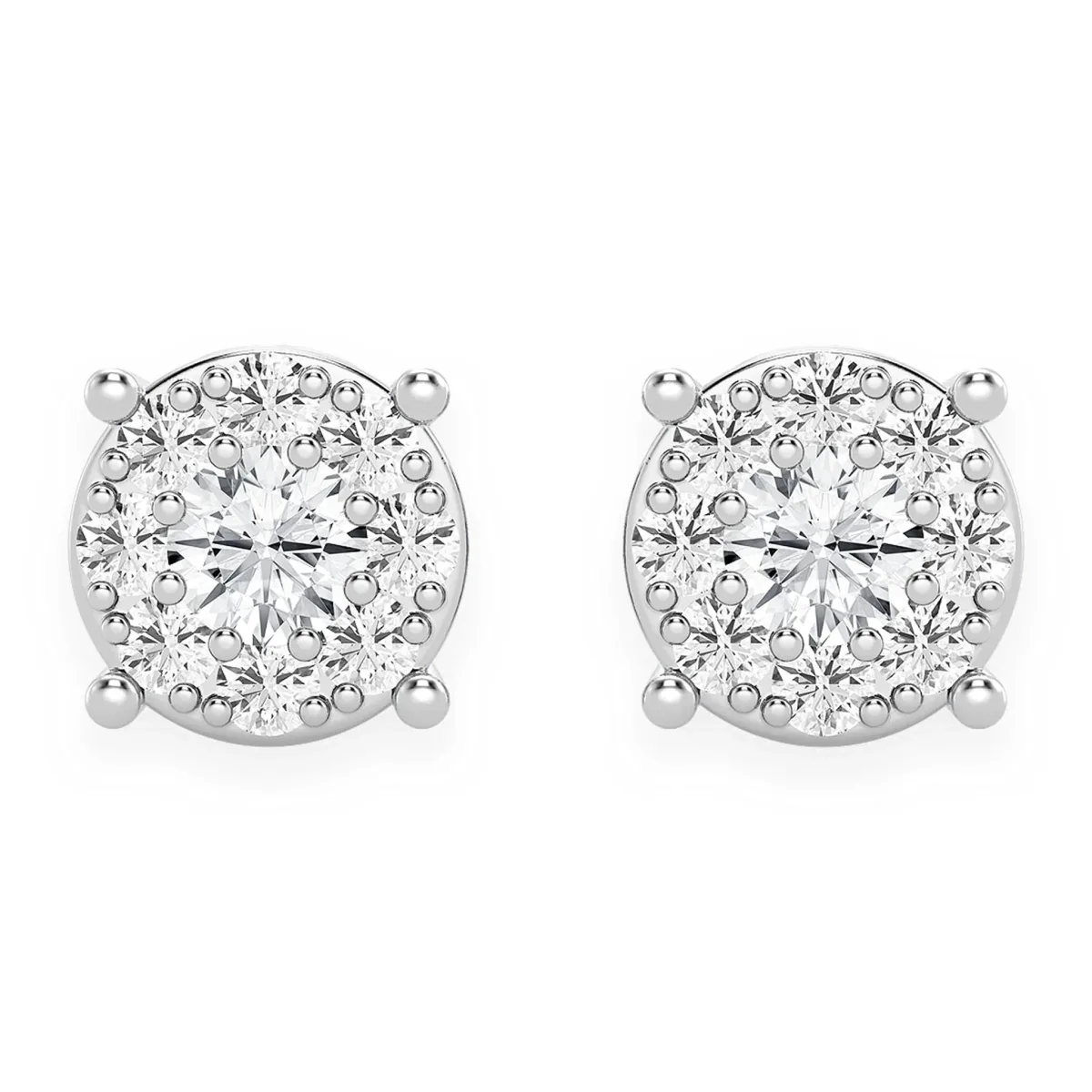 For Him Mosaic Diamond Studs in 0.25ctw / White Gold / Natural Diamond – Earring