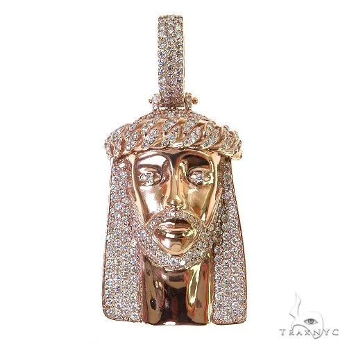 RINA - For Him FACTORY Small Size Jesus Diamond Pendant 68906 in Rose Gold – Pendant