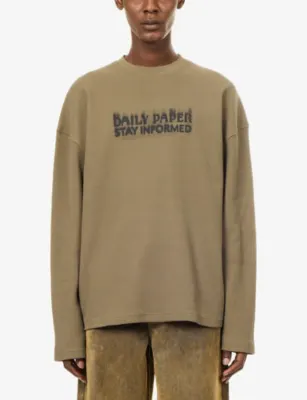 DAILY PAPER Stay Informed Cotton Top in ARMY GREEN, additional product view 3