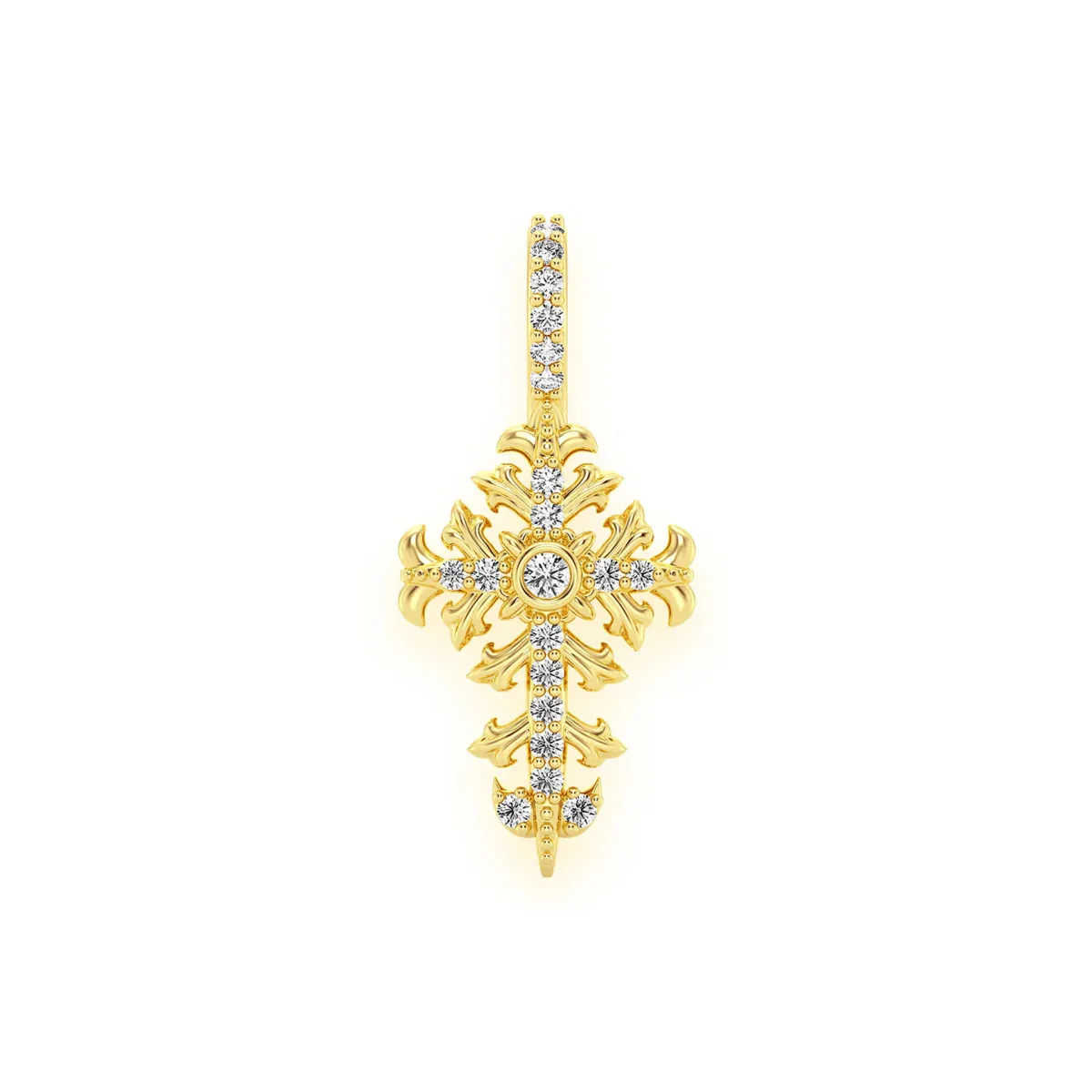 For Him Filigree Diamond Cross Pendant in 0.10ctw / Rose Gold / Natural Diamond – Pendant