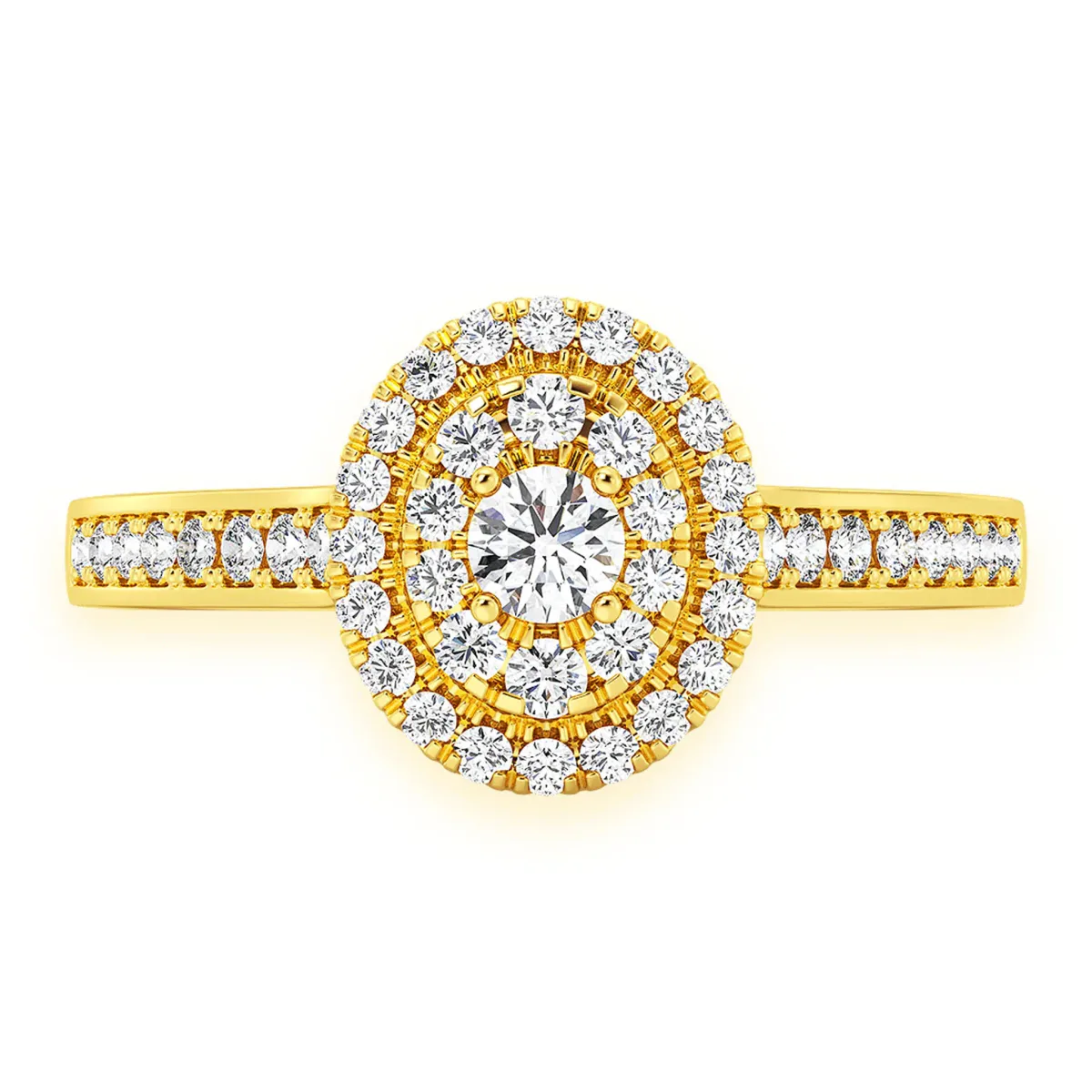 For Him Layered Oval Diamond Engagement Ring in Rose Gold / VS / Lab Grown Diamond – Ring