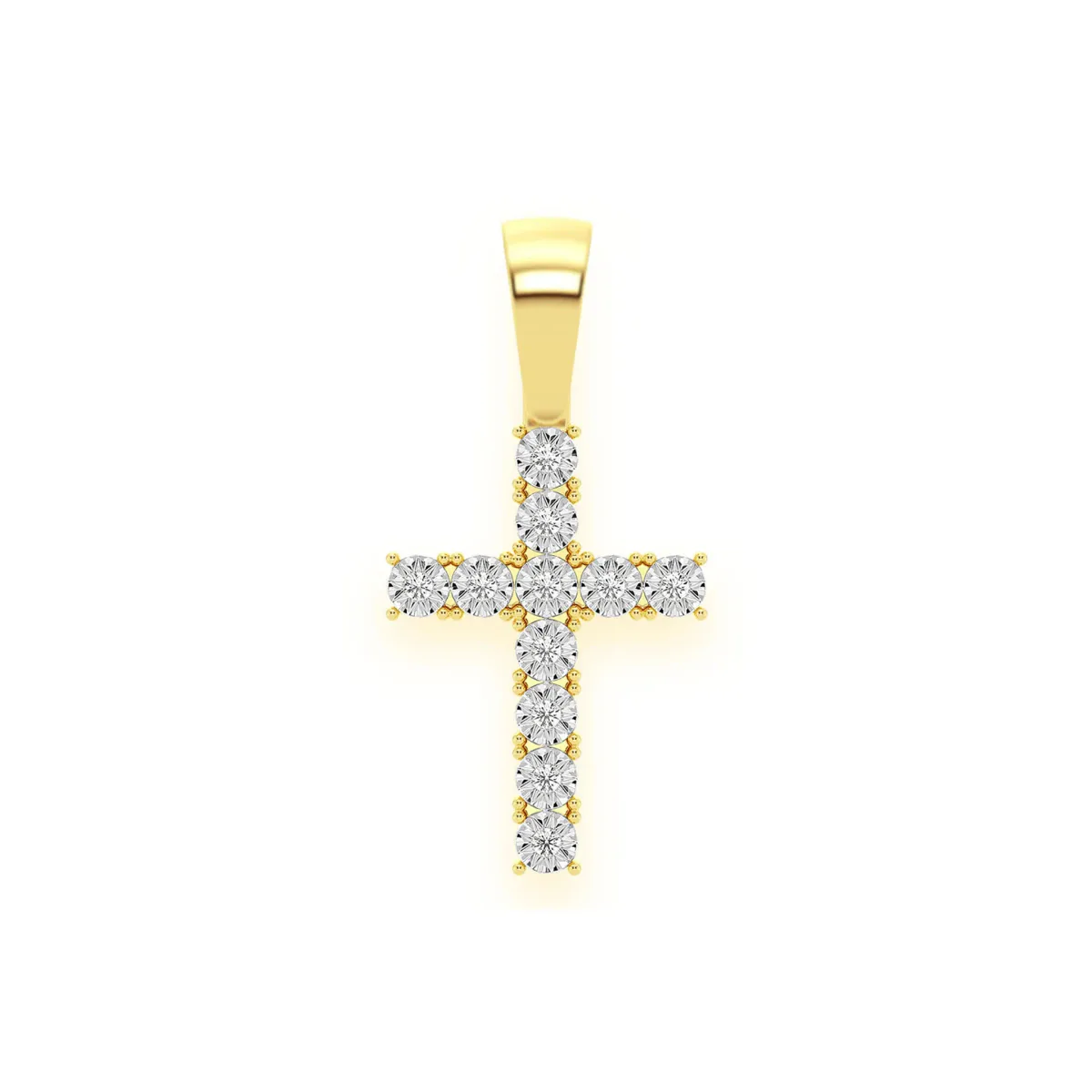 For Him Miracle Diamond Cross in Yellow Gold / Natural Diamond – Pendant