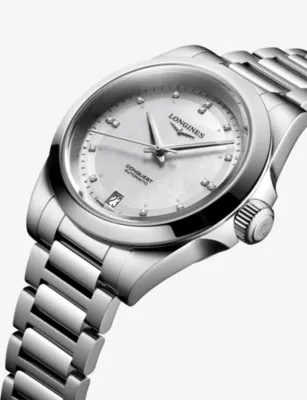 LONGINES L3.430.4.87.6 Conquest Stainless-Steel And 0.035ct Diamond Automatic Watch detail 2