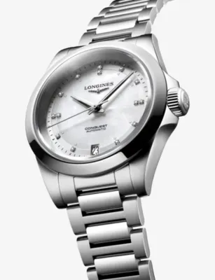 LONGINES L3.430.4.87.6 Conquest Stainless-Steel And 0.035ct Diamond Automatic Watch detail 3