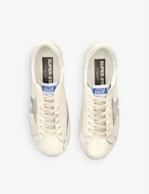 GOLDEN GOOSE Super Star star-embroidered leather low-top trainers - EUR 46 / 12 UK MEN in GREY/LIGHT, additional product view 2