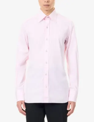 TOM FORD Slim Fit Cotton-Poplin Shirt - 15.75 detail 3