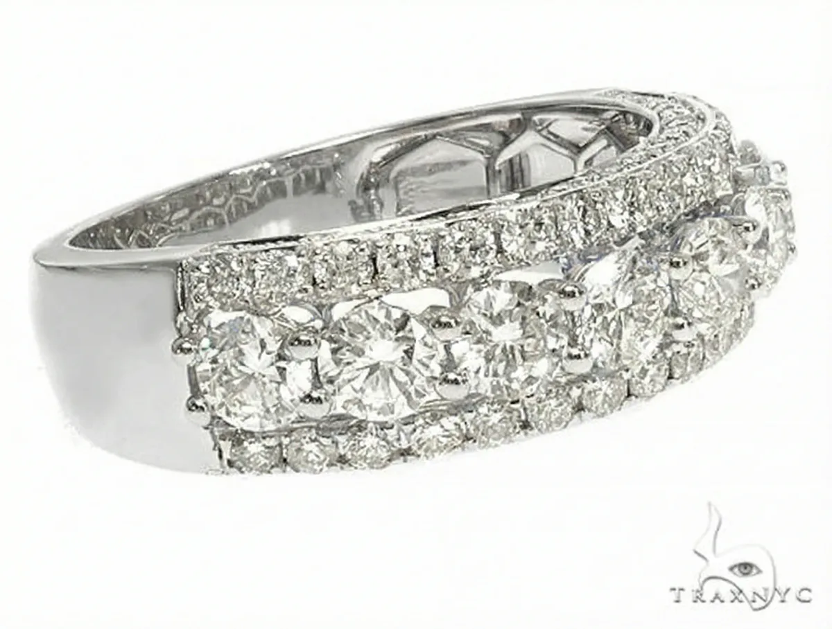 ANNA - CONSCIOUS DIAMONDS 14K Gold 3 Row Diamond Ring 66174 in White Gold / 11.5 – Ring