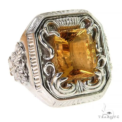 MARYAM - For Him SILVER Leonardo Da Vinci Citrin Ring .925 Silver 69237 in 10.5 – Ring