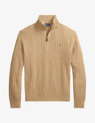 POLO RALPH LAUREN Half-Zip Cable-Knit Cotton Jumper