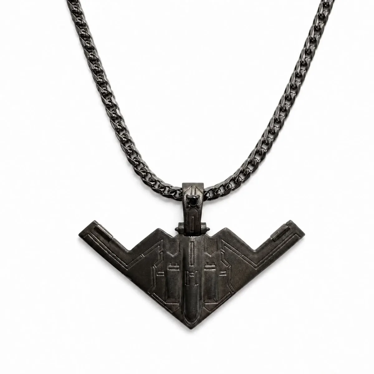 MARYAM - For Him SILVER Silver B-2 Bomber Pendant Set 71294 in Oxidized Finish / 18 Inches – Pendant Set