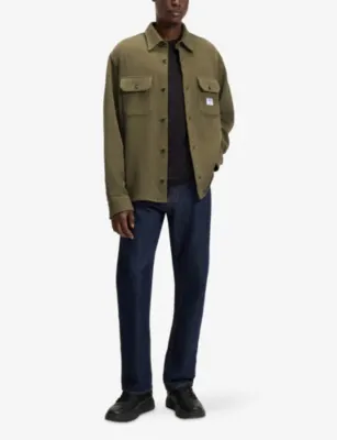 HUGO Logo-Tag Regular-Fit Cotton-Blend Shirt detail 2