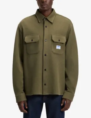 HUGO Logo-Tag Regular-Fit Cotton-Blend Shirt detail 3