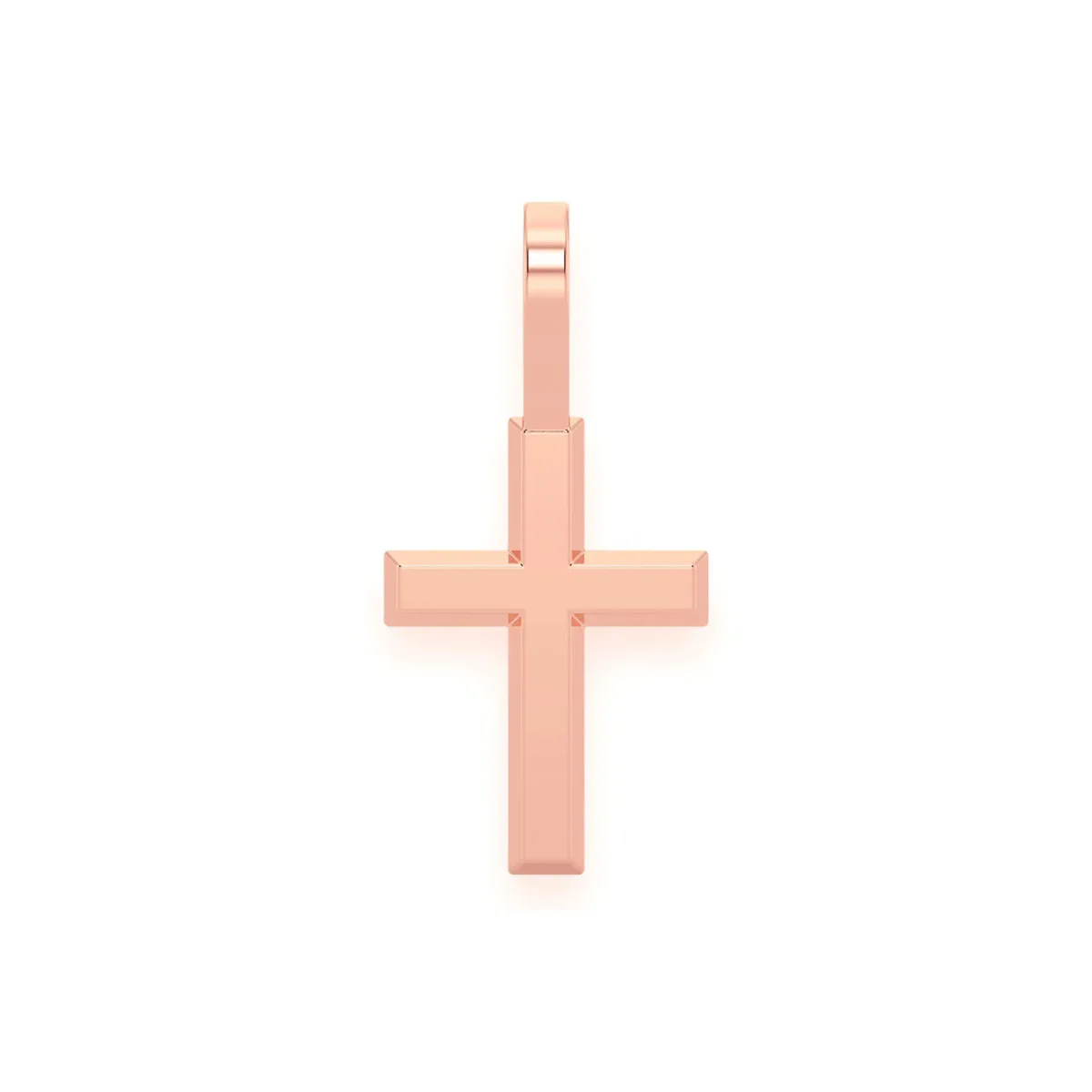 For Him Angle Solid Gold Cross in Rose Gold – Pendant