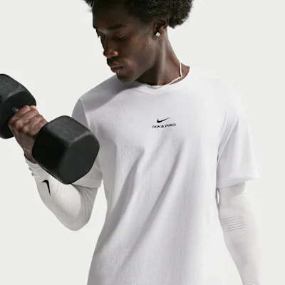 Nike Pro Men's Dri-FIT T-Shirt - White/Black in White/Black – Nike men's and unisex