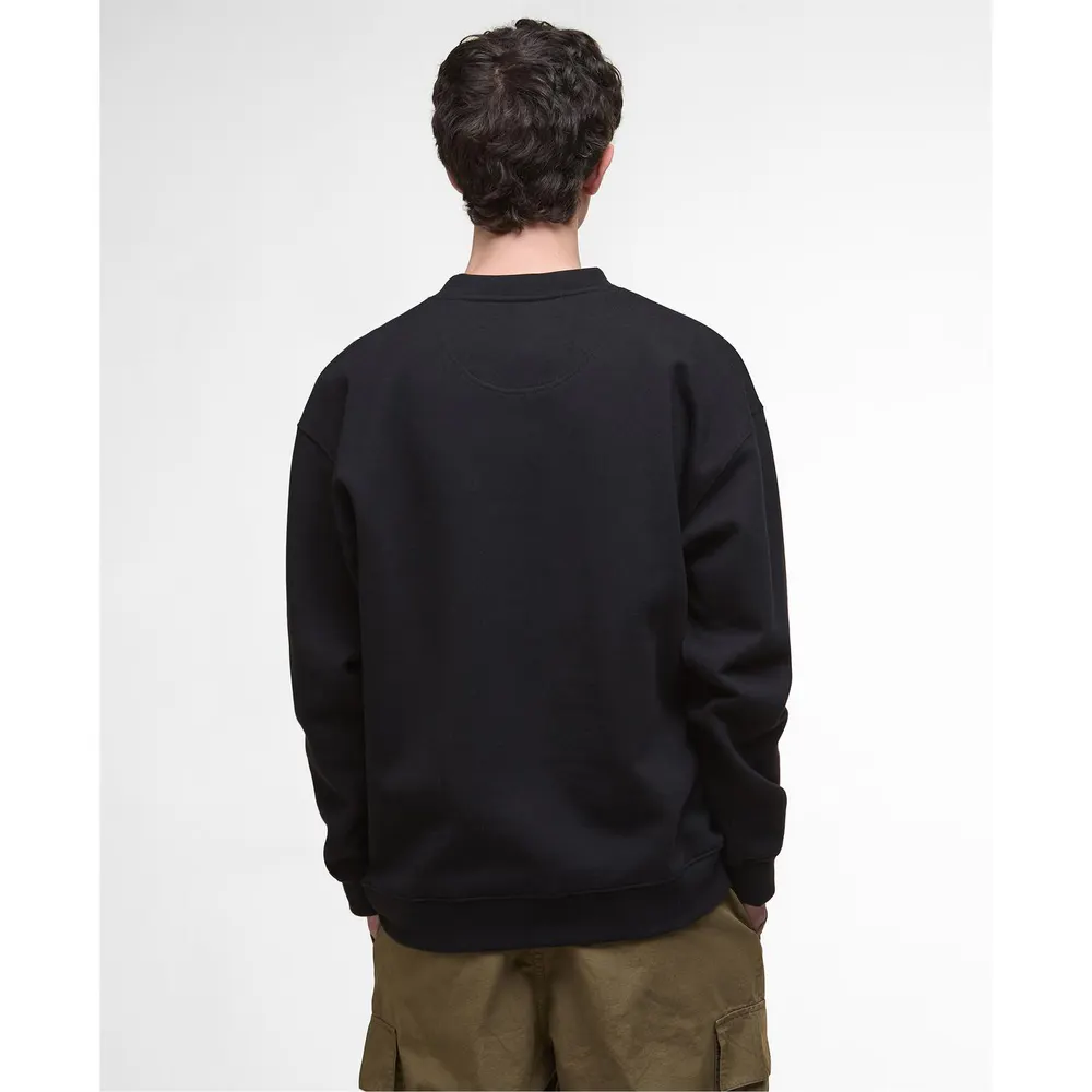 Barbour Leazes Crew Sweatshirt in Black BK11, additional product view 2