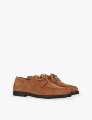 THE KOOPLES Lace-Up Suede Loafers - EUR 45 / 11 UK MEN in COGNAC, additional product view 3