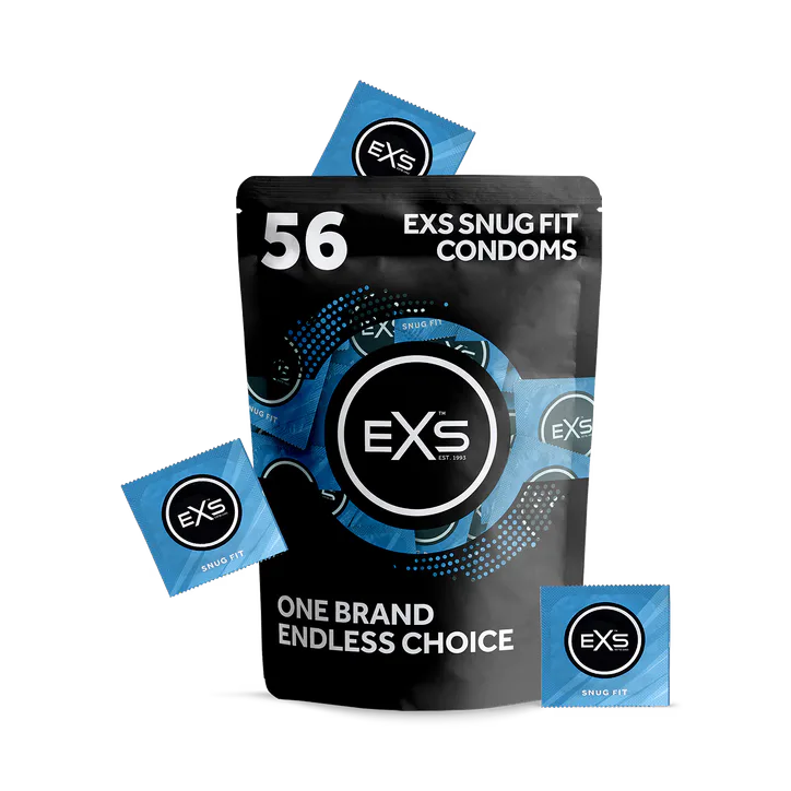 EXS Snug Fit 49mm Large Condoms Vegan Latex 56 Pack
