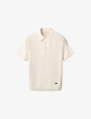 ETON Short-Sleeve Fine-Knit Cotton And Linen Polo Shirt - DARK BLUE detail 2