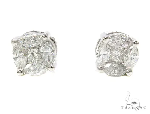 RINA - For Him FACTORY 14k White Gold Prong Mens Diamond Earring-40030 in Rose Gold – Earrings