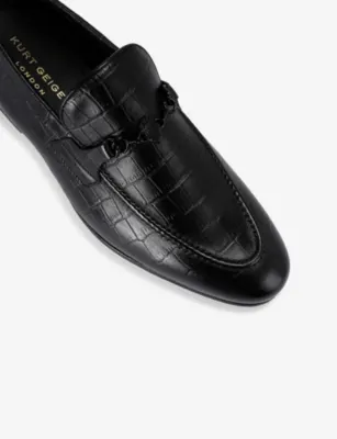 KURT GEIGER LONDON Alton Croc Leather Loafers - EUR 43 / 9 UK MEN in BLACK, additional product view 3