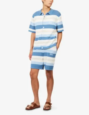 BELIER Como Striped Crochet-Knit Cotton Shirt detail 2