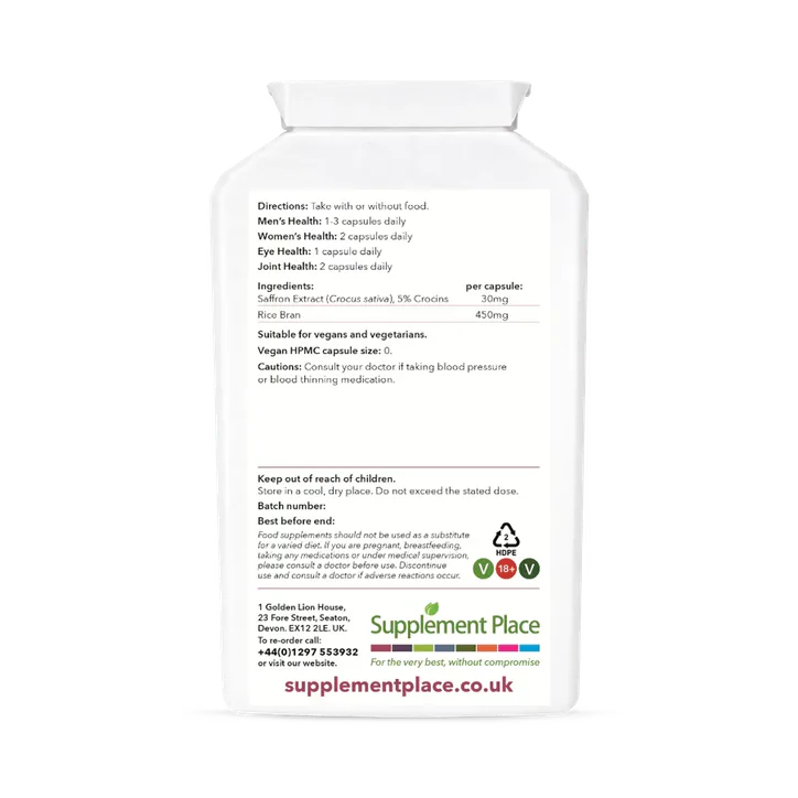 Supplement Place Saffron Extract 30mg | 5% Crocins | 120 Capsules detail 2
