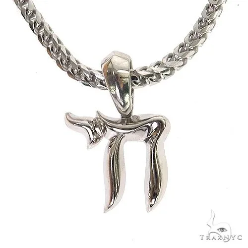 MARYAM - For Him SILVER .925 Silver Small Jewish Chai Pendant Set 68765 in 18 Inches – Pendant Set