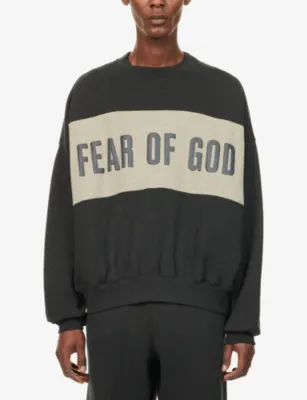 FEAR OF GOD ESSENTIALS Panelled Crop Cotton-Jersey Sweatshirt detail 3