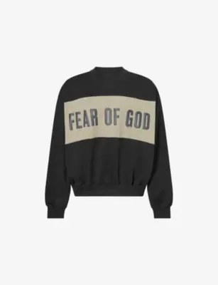 FEAR OF GOD ESSENTIALS Panelled Crop Cotton-Jersey Sweatshirt