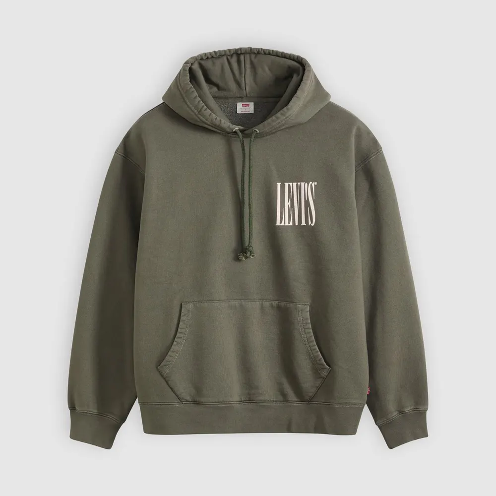Levis Men's Stretched Graphic Cotton Over the Head Relaxed-Fit Hoodie